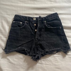 Zara High Waisted Black Jean Shorts